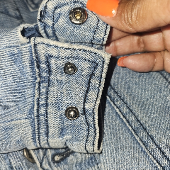 Urban Republic Blue and Black Denim Jacket with Sherpa Collar - Picture 5 of 10